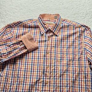 James Tattersall Shirt Mens XL Multicolor Check Long Sleeve Button-Up Casual